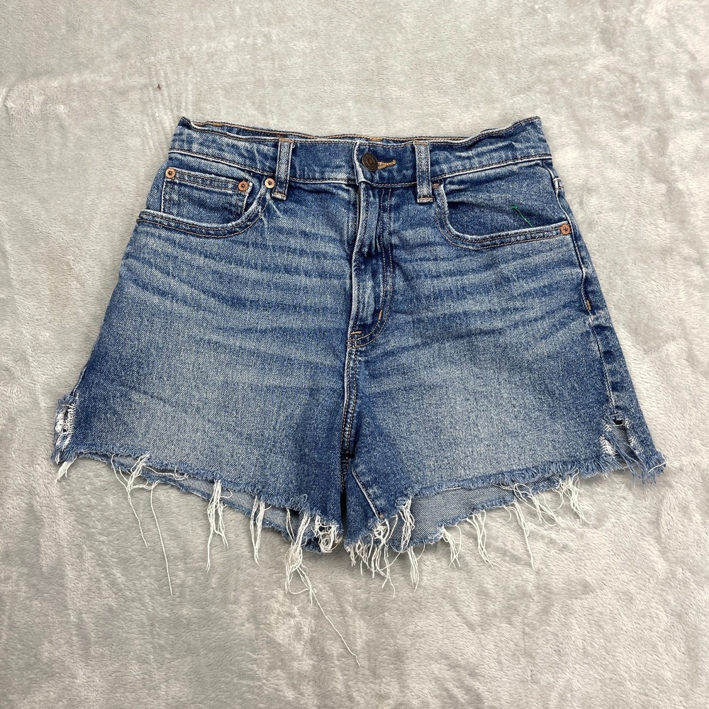 American Eagle Shorts Womens 2 Blue Denim 90s Boyfriend Highest Rise Stretch